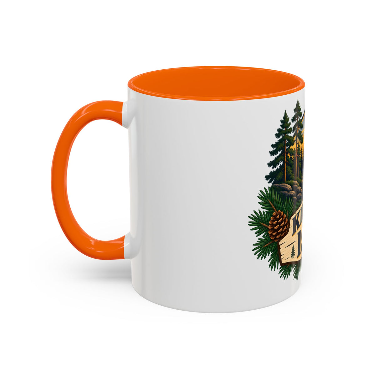 Kiitos Isä Finnish Thank You Dad Coffee Mug — Rustic Lake Sunset Accent Mug