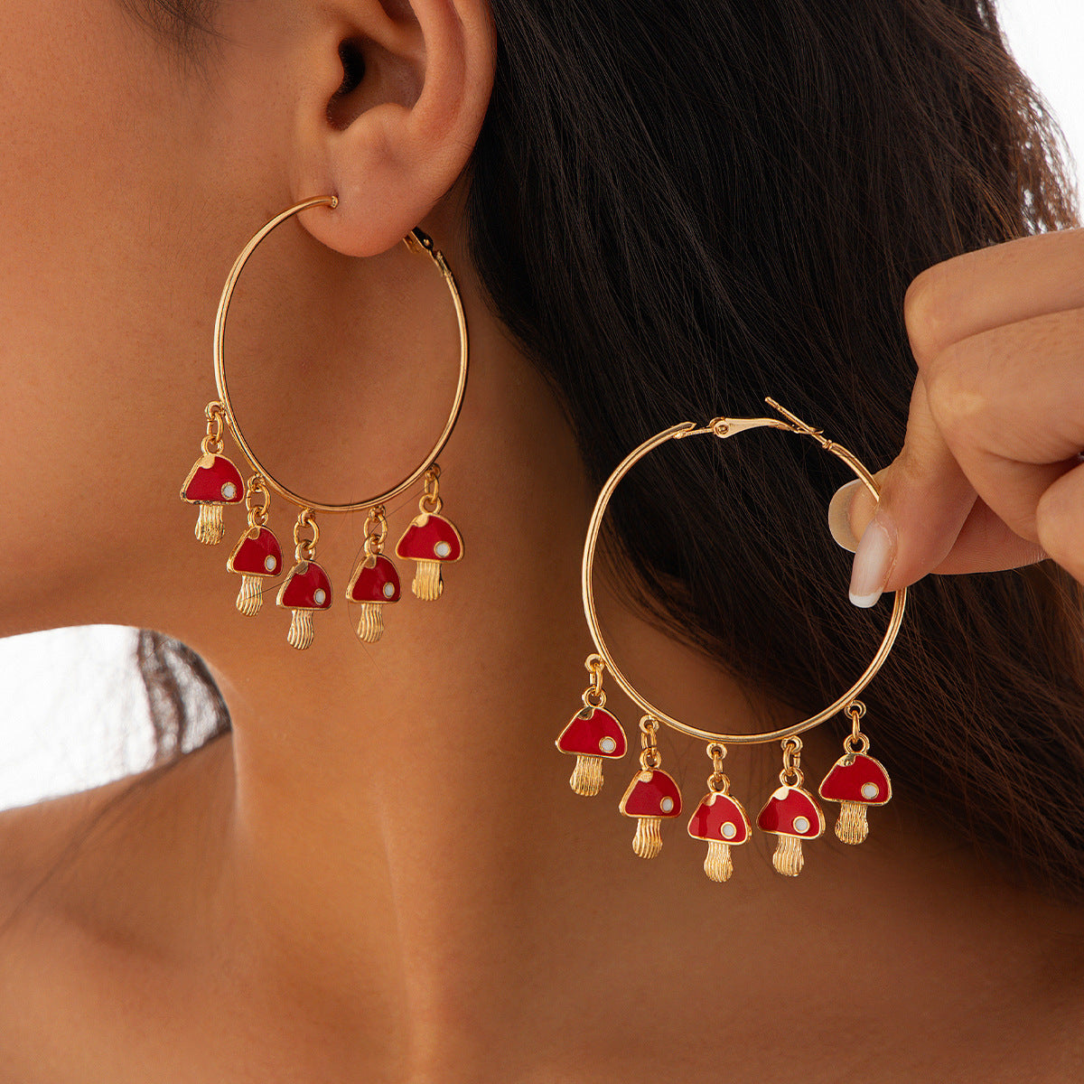MYCELIA // Mushroom & Cherry Earrings