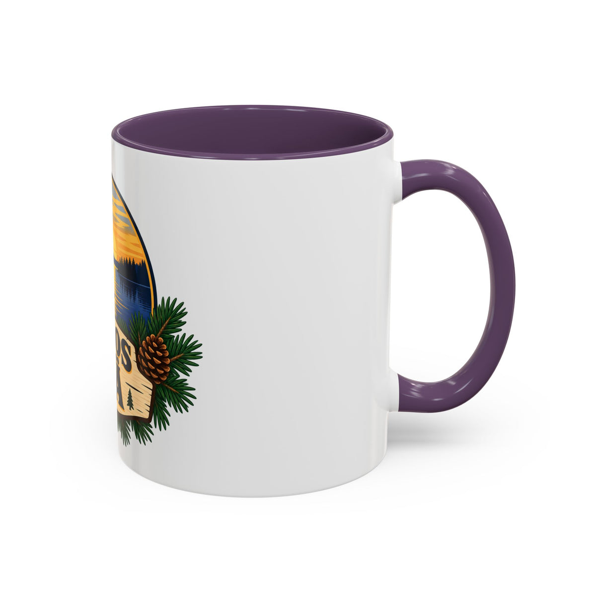 Kiitos Isä Finnish Thank You Dad Coffee Mug — Rustic Lake Sunset Accent Mug