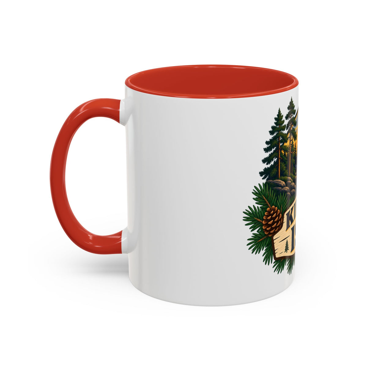 Kiitos Isä Finnish Thank You Dad Coffee Mug — Rustic Lake Sunset Accent Mug