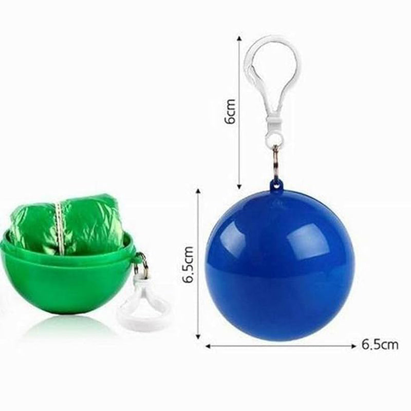 2 Balls Random Colours,Disposable Raincoat Adults Hood Poncho Ball Rain Coat Waterproof