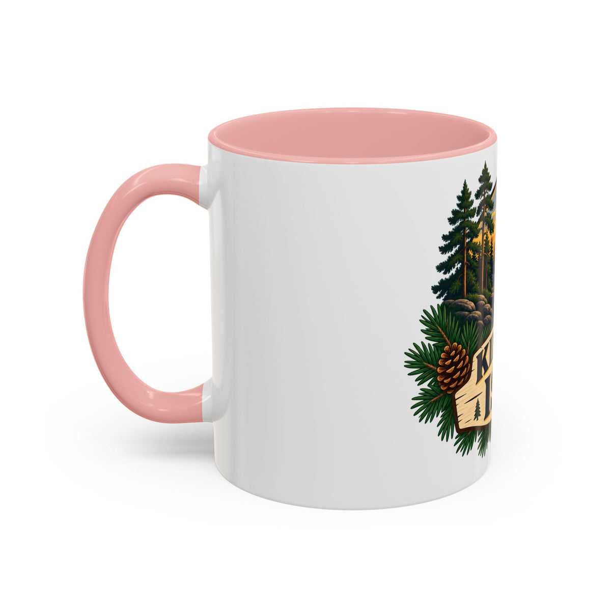 Kiitos Isä Finnish Thank You Dad Coffee Mug — Rustic Lake Sunset Accent Mug