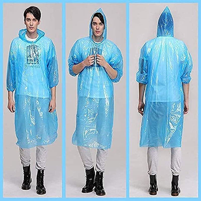 2 Balls Random Colours,Disposable Raincoat Adults Hood Poncho Ball Rain Coat Waterproof