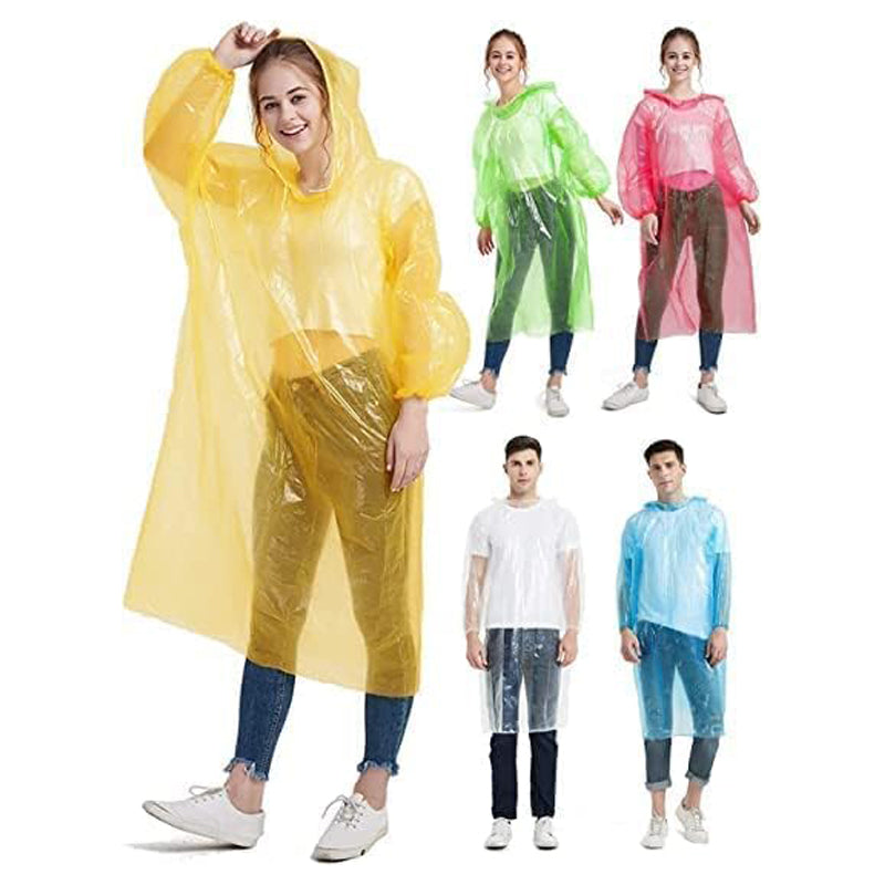 2 Balls Random Colours,Disposable Raincoat Adults Hood Poncho Ball Rain Coat Waterproof